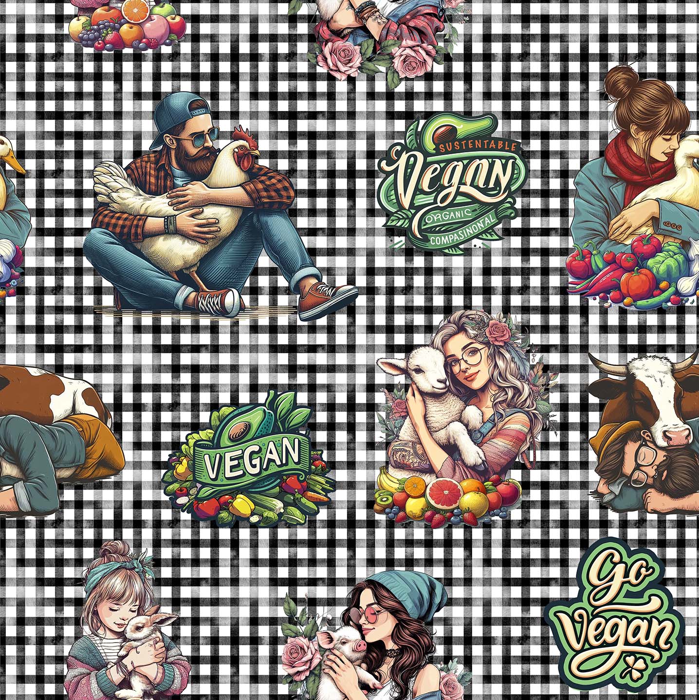 VEGAN BLACK 124 38X38