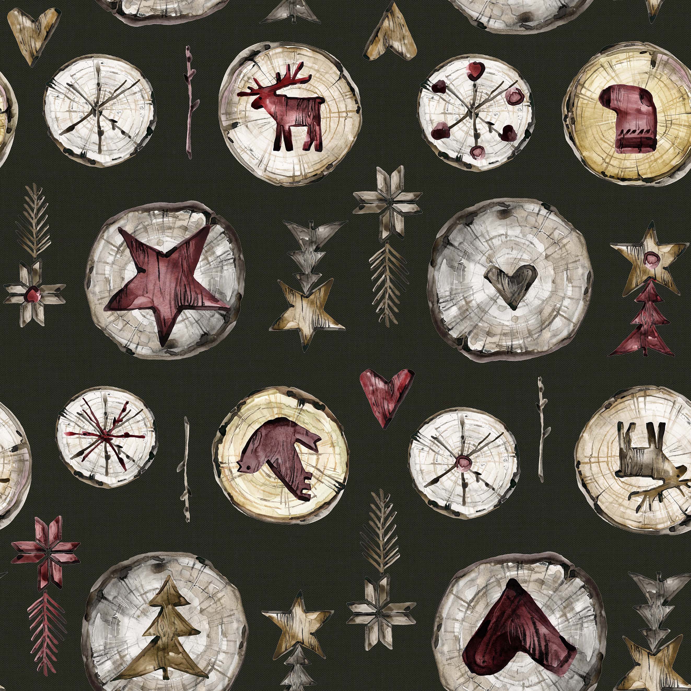 WOODEN CHRISTMAS 1 HIGH 45X45