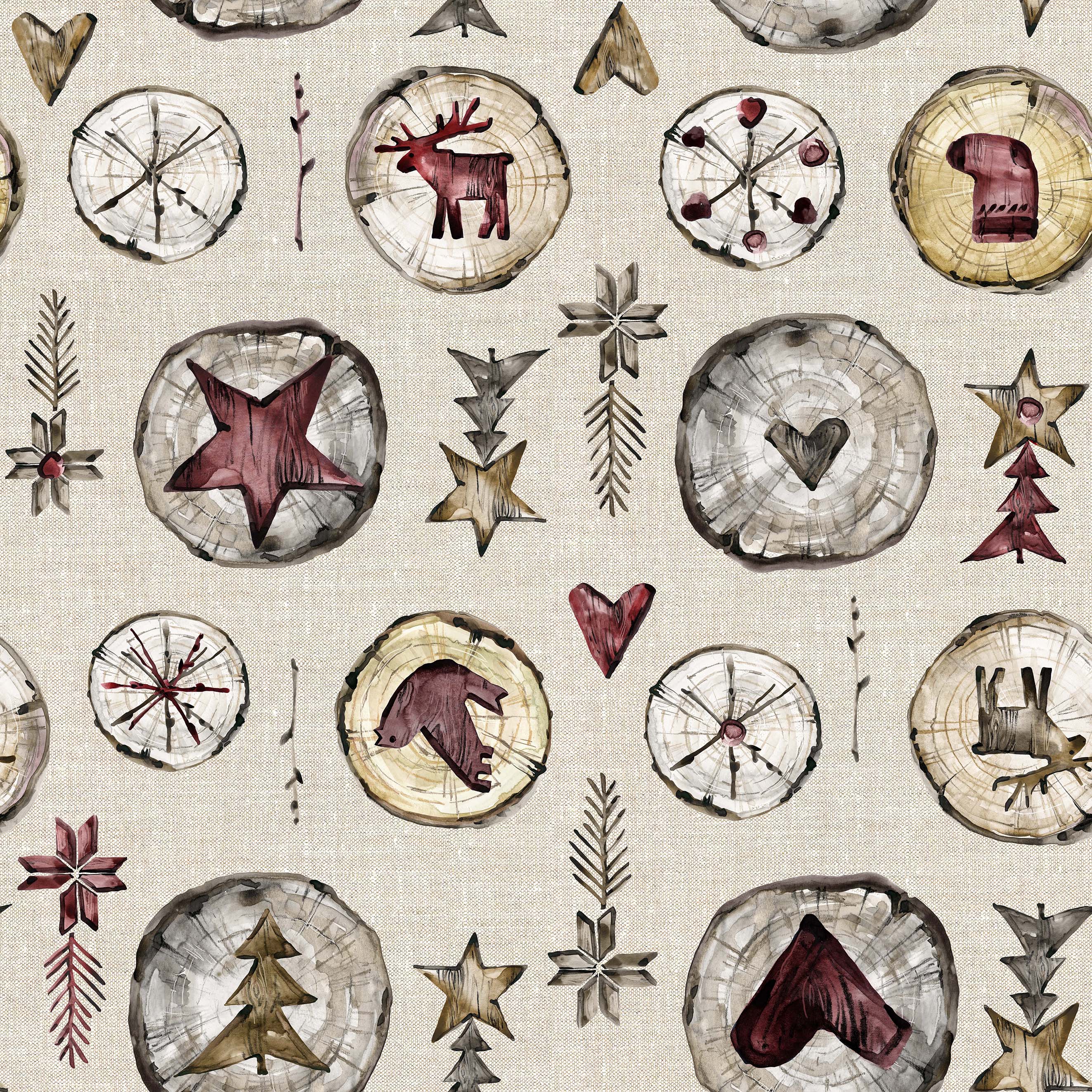 WOODEN CHRISTMAS 2 35X35