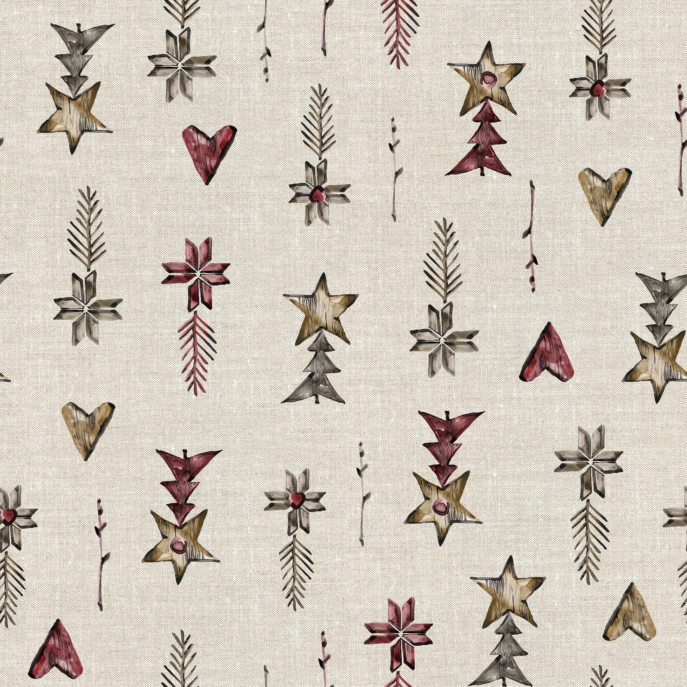 WOODEN CHRISTMAS 3 35X35