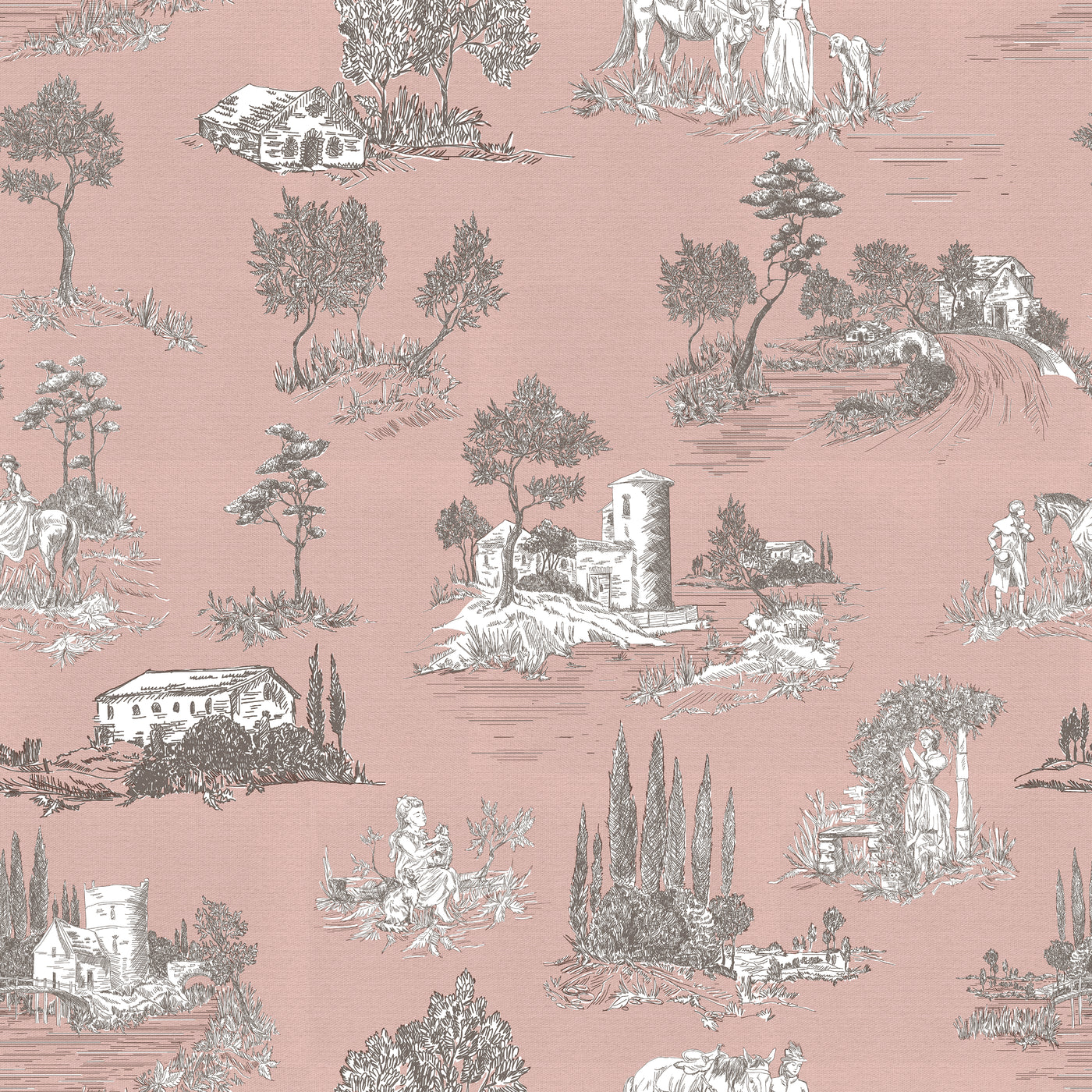 SOIE ROSE FONCÉ 1 110X110