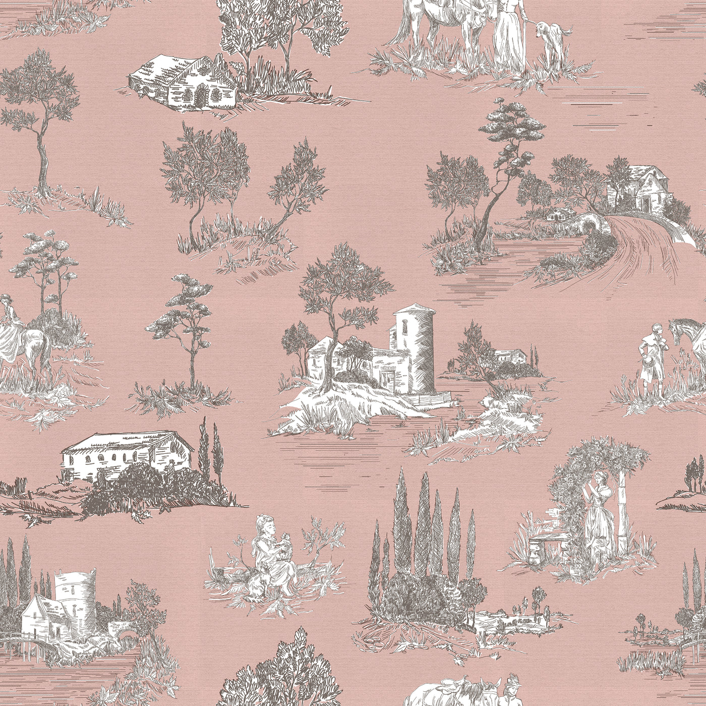 SOIE ROSE FONCÉ 2 80X80
