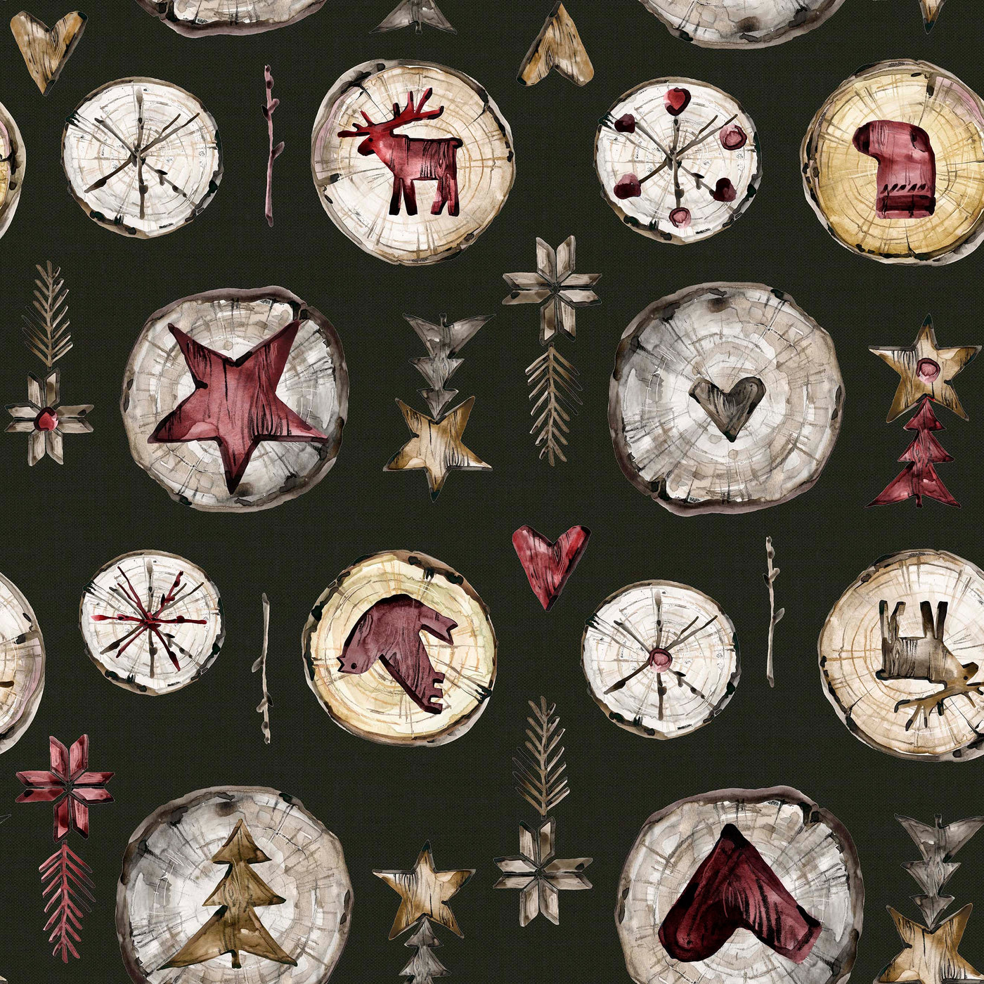 WOODEN CHRISTMAS 1 HIGH 45X45