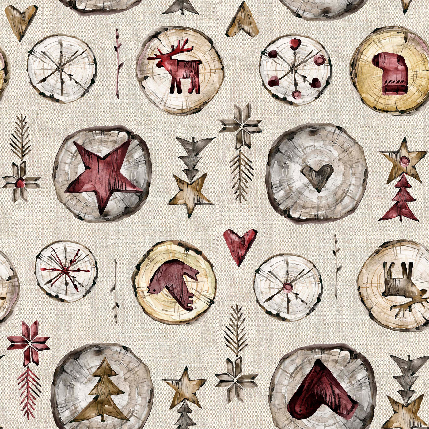 WOODEN CHRISTMAS 2 35X35