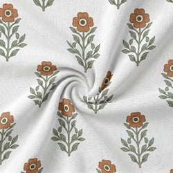 Tela Flores Block Print Terracota - Breona A 926 3