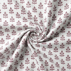 Tela Flores Block Print Burdeos - Candas B 926 4