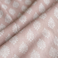 Tissu Botanique Feuilles Rose Poudré - Edera A 926 2 H