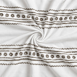 Tela Rayas Cenefa Floral Topo - Floran 926 Topo 12-9