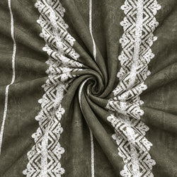 Tela Rayas Encaje Verde Oscuro - Hebe B 926 4 H