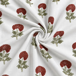 Tela Flores Clavel Granate - Idili A 926 4