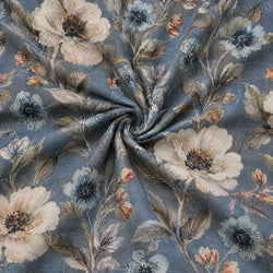 Tela Flores Jardín Gris Azulado - Imbali B 926 7 H