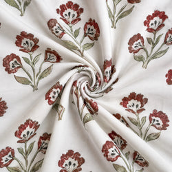 Tela Flores Block Print Burdeos - Lignea C 926 6