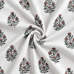 Tela Flores Block Print Coral - Luku A 926 2