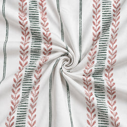 Tela Rayas Espiga Coral y Verde - Luku A 926 3