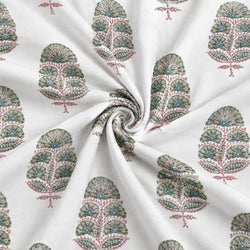 Tela Flores Block Print Verde Salvia - Nativa A 926 2
