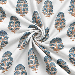Tela Flores Block Print Azul - Nativa B 926 2