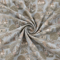 Tela Oriental Toile India Gris Azulado - Sina A 926 2 H