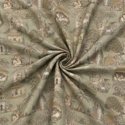 Tela Oriental Toile India Verde Salvia - Sina B 926 2 H
