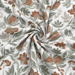 Tela Flores Indienne Terracota y Verde - Yuna A 926 4